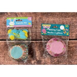 Easter/Spring Standard Paper Cupcake Liners/Baking Cups Lot of 2 (68Ct.) New